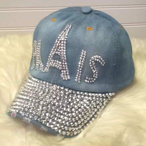 Paris 🗼 Bling Denim Baseball Cap - Picture 2 of 7